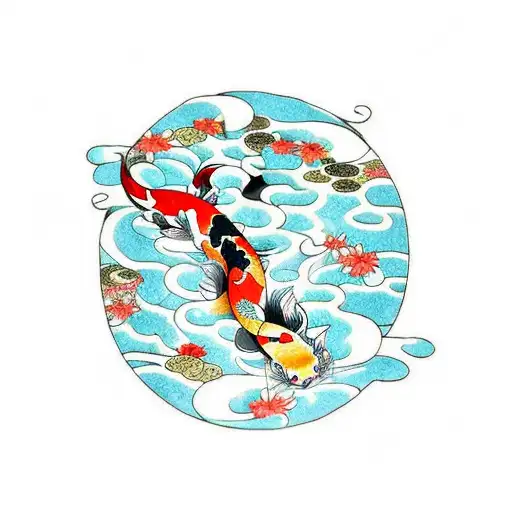 Cat And Koi Fish