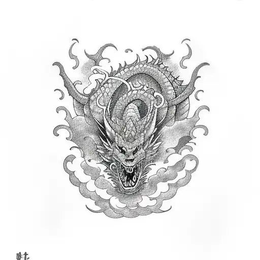 Dragon That Surrounds The Arm And Ends In The Chest