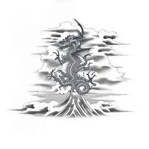 Dragon Weed Tree Clouds Lightning