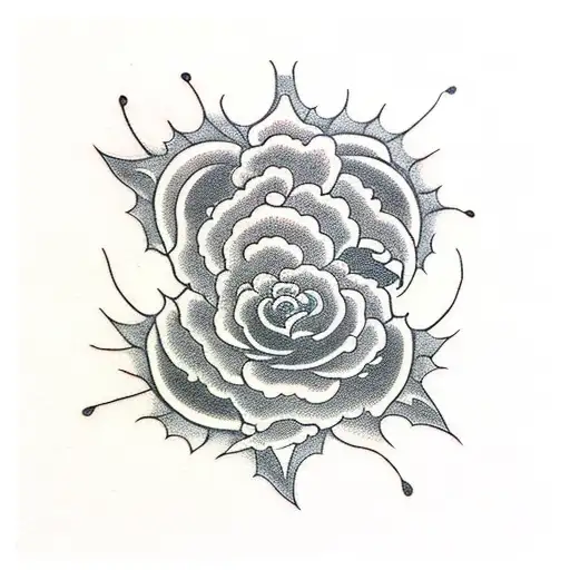 Red Dragon In Black Roses