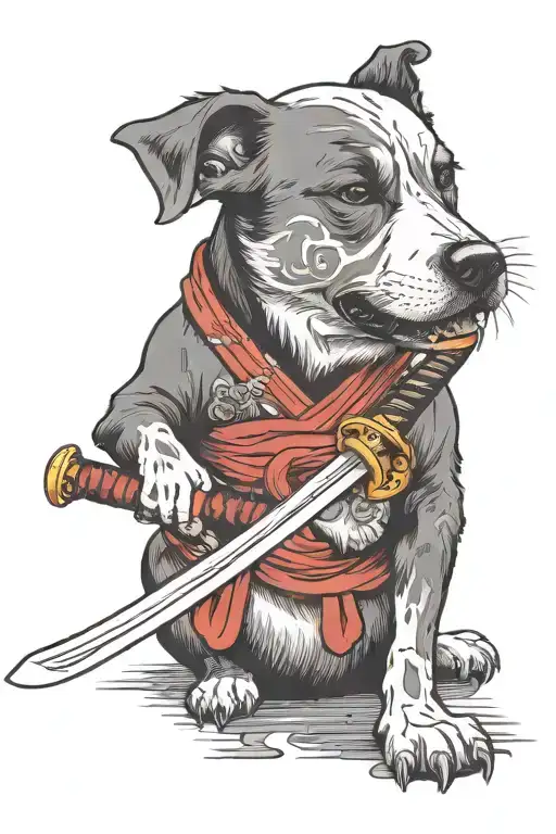 Dog And Katana Sword