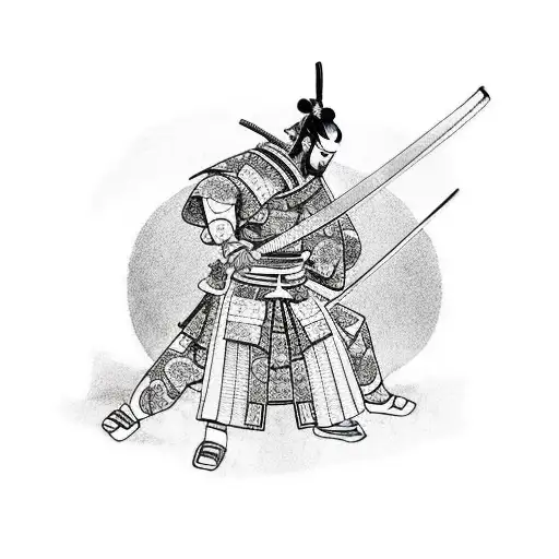 Samurai In Seiza Stance