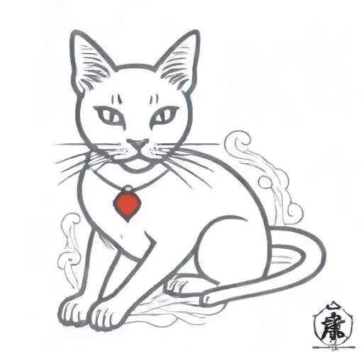 Black Cat With White Chest Patch And A Ruby Diamond