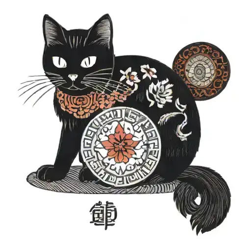 Black Cat With White Chest Patch And A Ruby Diamond