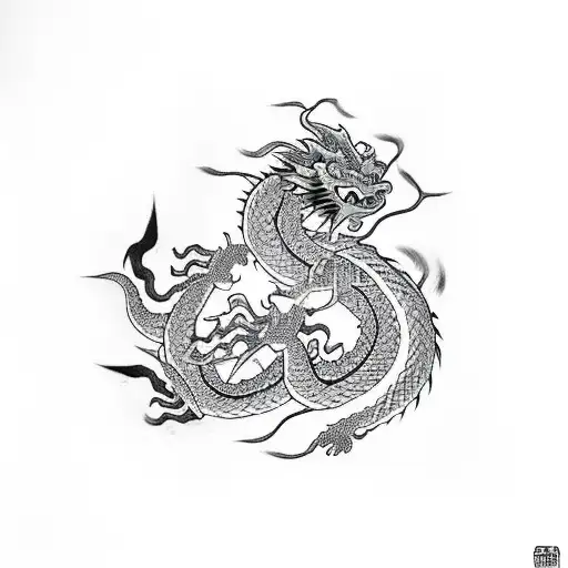 Chinese Dragon Character With Dragon