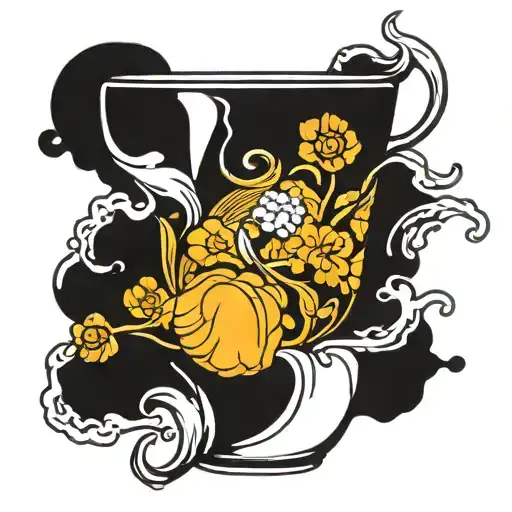 Line Drawing Cup Overflowing