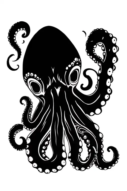 Neck Octopus Scattered On The Left Neck