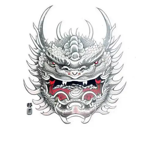 Dragon Oni Mask Katana
