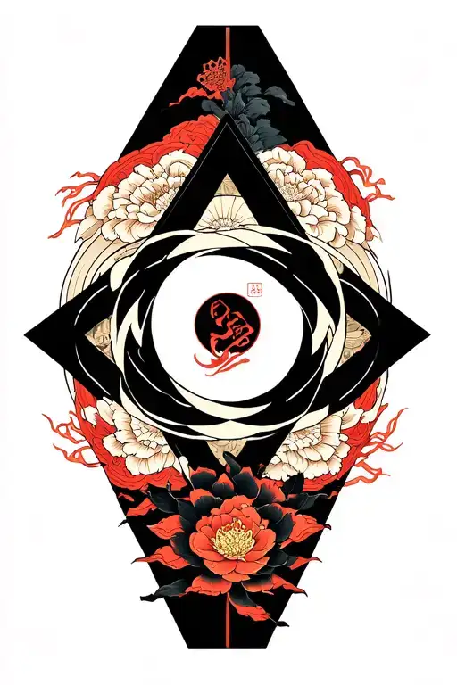 Zen Circle Inside Triangle Outline Intertwined