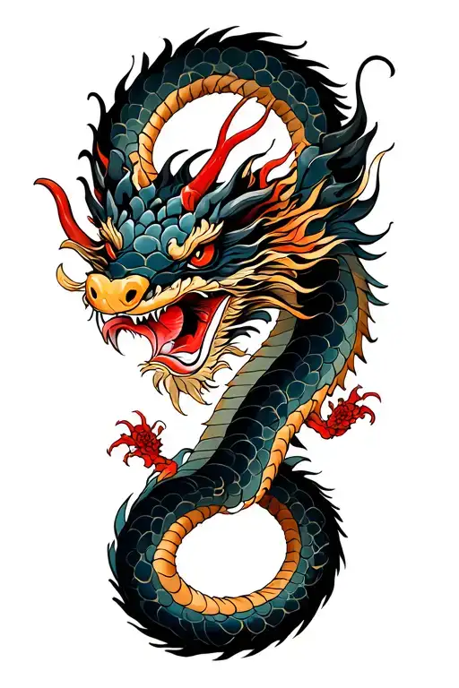 Zen Brush Stroke Dragon