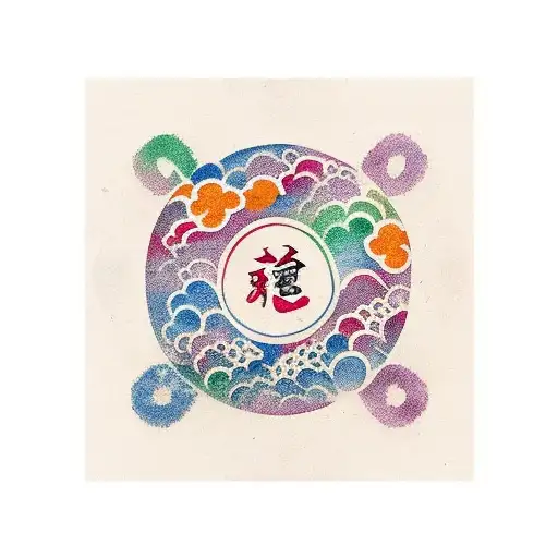 A Japanese Enso With The Love Kanji In The Middle