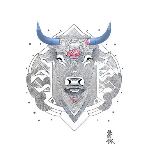 Bull Head Geometric Simplistic Minimalistic