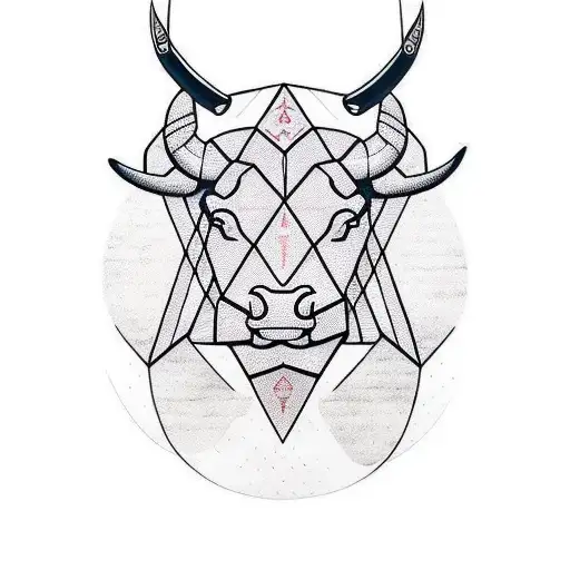 Bull Head Geometric Minimal Tribal