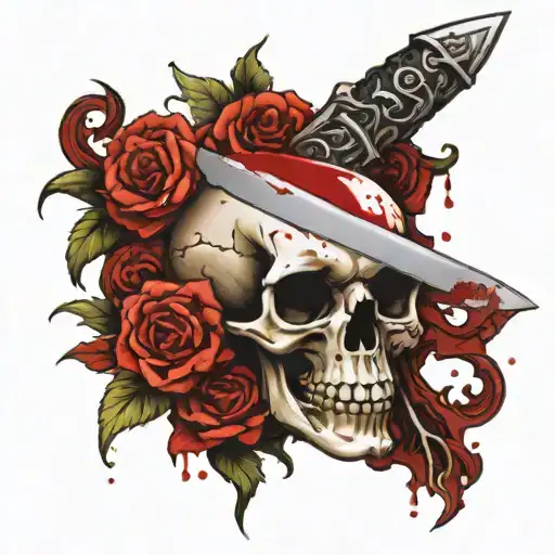 Skull Knife Blood