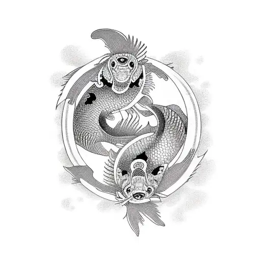 Koi Fish Ying And Yang Position