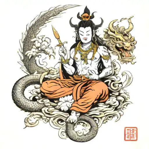 Dragon Lord Shiva Meditating