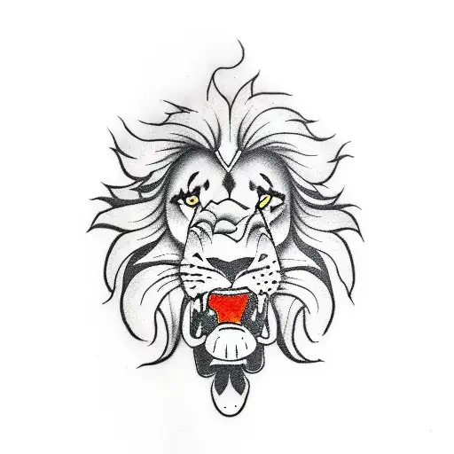 Lion In Smoke