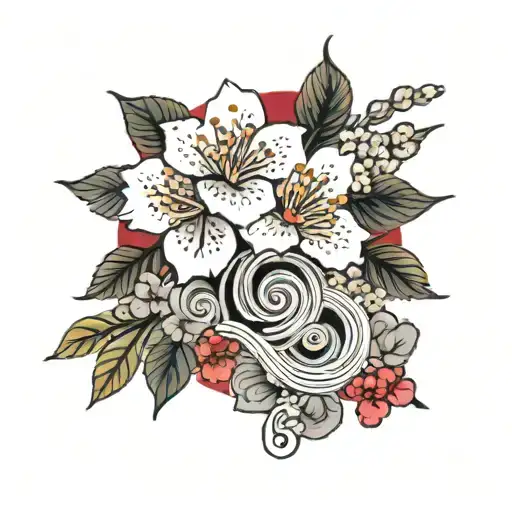 Card And Cherry Blossoms