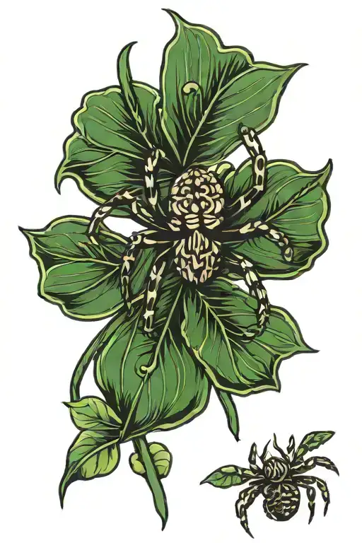 A Spider Crawling Towards The Number 4 Leaf Clover