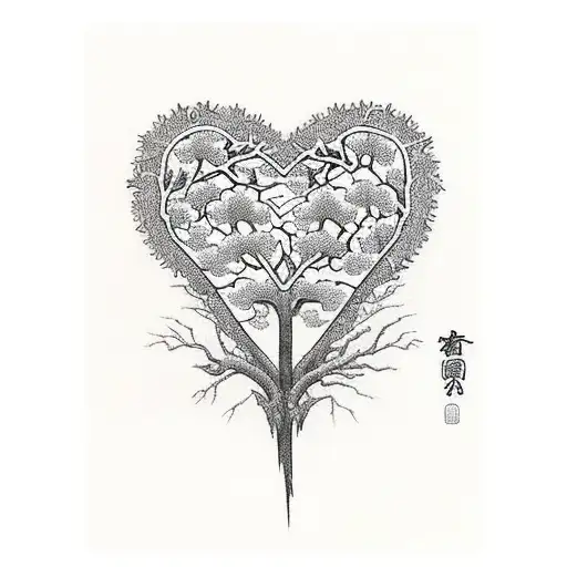 An Intricate Tree With Branches That Form The Shape Of A Heart