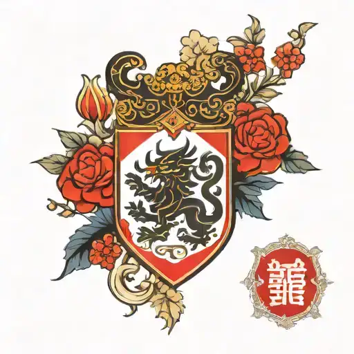 Coat Of Arms Tattoo For Four Friends Who Started A Common Business
