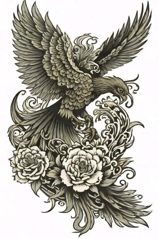 Phoenix With The Phrase Ex Favilla We Rise Again