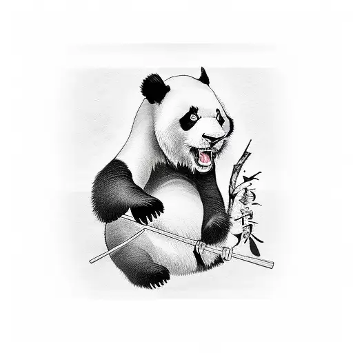 Black And White Panda Working Out