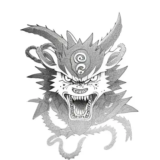 Naruto Chibaku Tensei With Some Dragons Around It