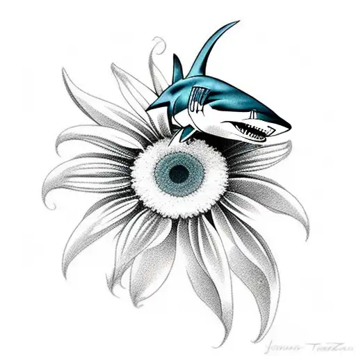 Shark With Gerber Daisy