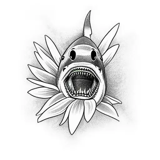 Shark With Gerber Daisy