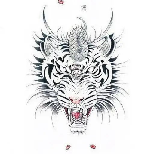 Dragon And Tiger On Back