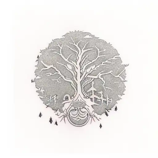 Ambigram Tha Says Dream One Way And World The Other In Tree Branches