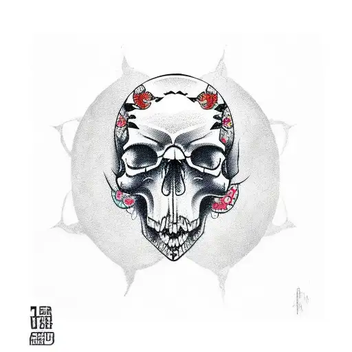 A Hot Iron Sign Of Skull Butterfly