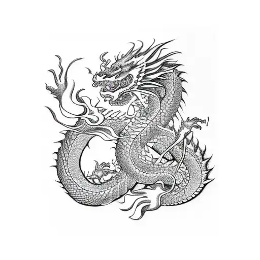 Dragon Back Blackwork