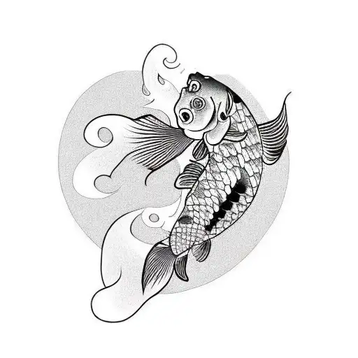 Black And White Carp Koi