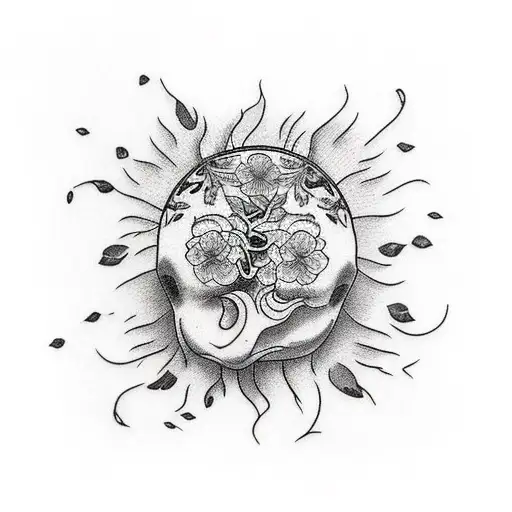 Skin Crack With Plant Growing Out Of Them For De Arm To Cover Mi Scars