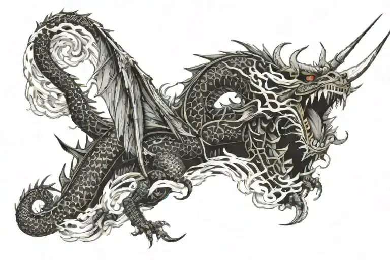 Dragon Attacking Pirate Ship