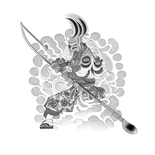 Katana With Japanese Design