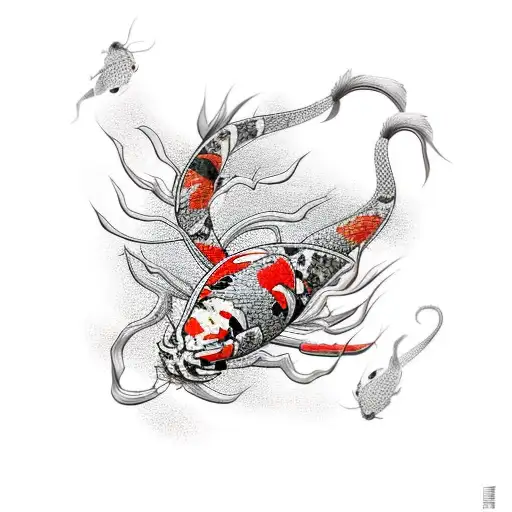 Spiderlily With Koi Fish