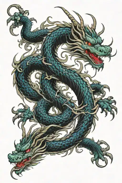 Japanese Style Hydra Dragon