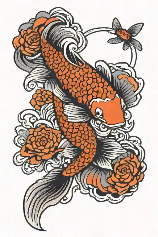 Koi Fish Swimming