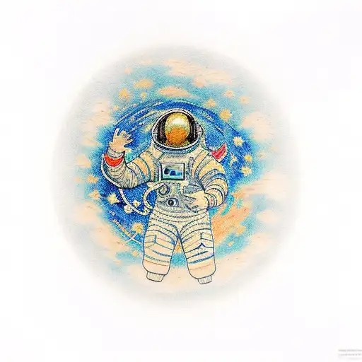Astronaut In A Van Gogh Starry Night Painting