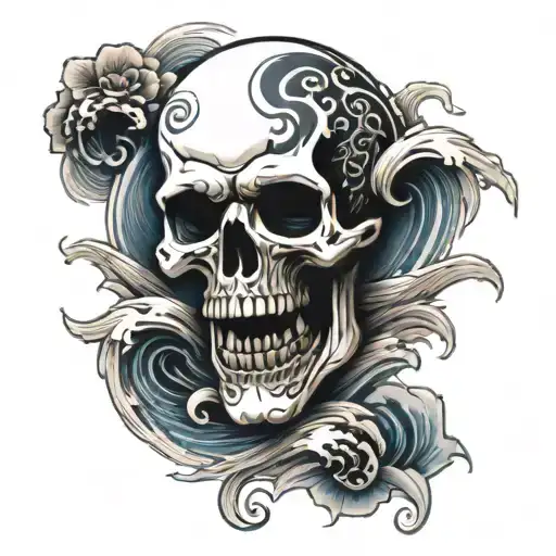 Waves Turning Into Skull