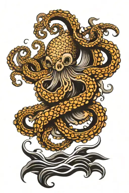 Japanese Design Featuring Octopus On Top