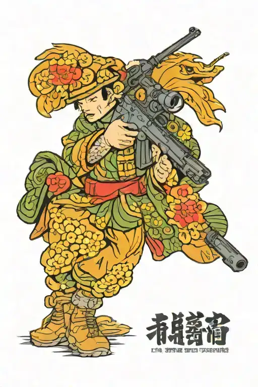 Soldier Holding A Gun