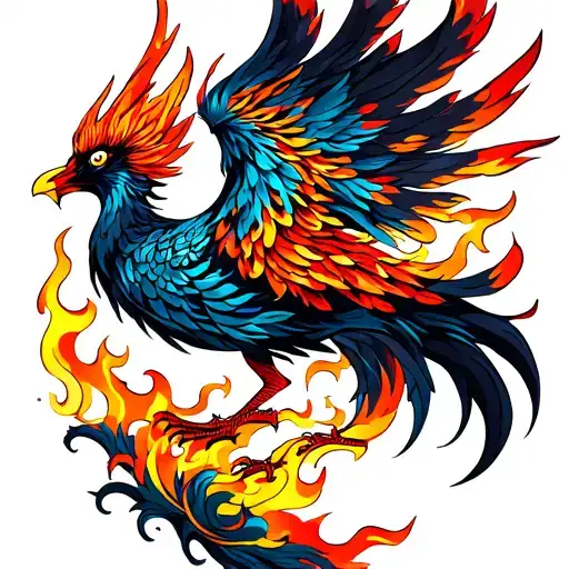 Alebrije Phoenix Rising From Flames