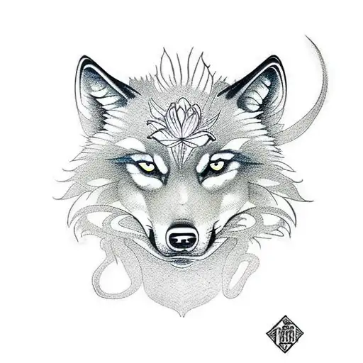 Wolf With Spider Lily