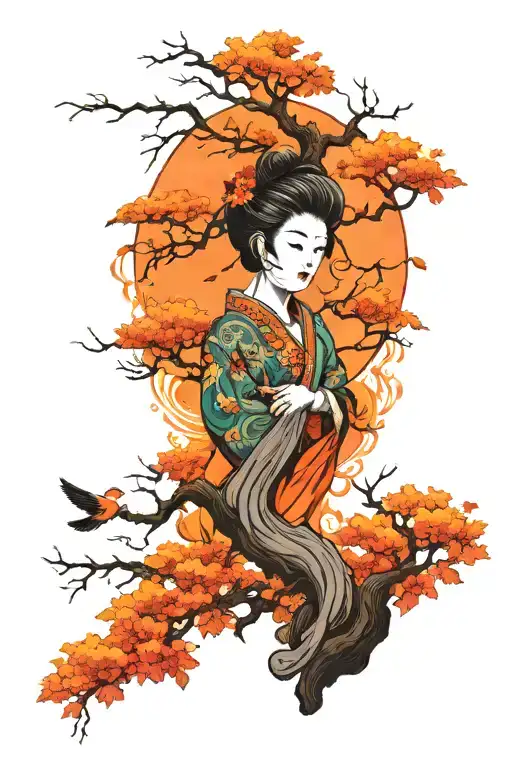 Autumn Trees Colors Sunset