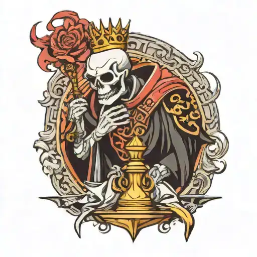 King Of Chess With Skeleton Angry Face