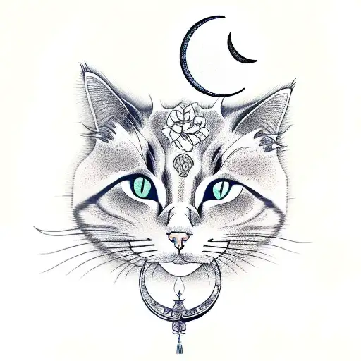 Cat And Moon